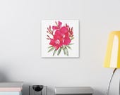 Pink Oleander Botanical Art Classic Stretched Canvas | Floral Wall Decor, detail view (Bill Shew)