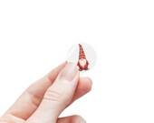 Christmas Gnome Sticker, Red Gnome Sticker, Scandinavian Gnome, Holiday Sticker, detail view (Bill Shew)