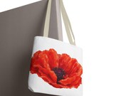 Red Poppy Watercolor Tote Bag, Botanical Floral Canvas Bag, Poppy Flower Tote, alternate view (Bill Shew)