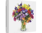 Colorful Wildflower Bouquet Botanical Art Classic Stretched Canvas, detail view (Bill Shew)