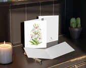 8 cards - White Turtlehead Floral Botanical Greeting Card, alternate view (Bill Shew)