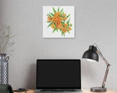 Orange Butterfly Weed Botanical Art Classic Stretched Canvas | Wildflower Wall Decor, alternate view (Bill Shew)