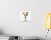 Pink Chrysanthemum Bouquet Botanical Art Classic Stretched Canvas, alternate view (Bill Shew)