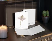 Nodding Onion Botanical Watercolor Card – Pink Allium Floral Art (Pack of 8), alternate view (Bill Shew)