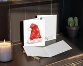 Watercolor Santa Hat Christmas Card, Classic Holiday Greeting (4.25" x 5.5"), alternate view (Bill Shew)