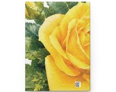 Yellow Rose Hardcover Journal | Watercolor Floral Notebook, Lined Pages, in-room view (Bill Shew)