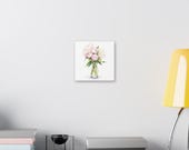 Pink Peony Bouquet Botanical Art Classic Stretched Canvas | Watercolor Floral Wall Decor, alternate view (Bill Shew)