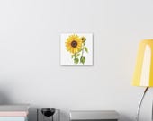 Golden Sunflower Botanical Art Classic Stretched Canvas | Floral Wall Decor, alternate view (Bill Shew)