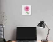 Pink Dahlia Botanical Art Classic Stretched Canvas | Floral Wall Decor, in-room view (Bill Shew)