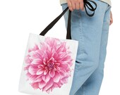 Gazania Watercolor Tote Bag, Botanical Floral Canvas Bag, Orange Yellow Flower Tote, in-room view (Bill Shew)