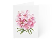 Blush Oleander Card, Digital Art Print, Botanical Card, Blank Inside, Bill Shew wall art print