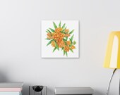 Orange Butterfly Weed Botanical Art Classic Stretched Canvas | Wildflower Wall Decor, detail view (Bill Shew)