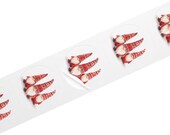 Scandinavian Christmas Gnome Sticker, Festive Knit Hat Art (Roll of 50), detail view (Bill Shew)