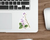 Purple Hosta Flower Sticker, Watercolor Botanical Plant Art, detail view (Bill Shew)