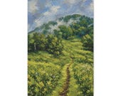 Meadow Trail Canvas Print, Wildflower Hike, Mountain Landscape Wall Art by Bill Shew