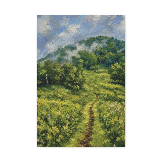 Meadow Trail Canvas Print, Wildflower Hike, Mountain Landscape Wall Art by Bill Shew
