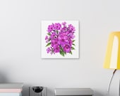 Purple Garden Phlox Botanical Art Classic Stretched Canvas | Floral Wall Decor, detail view (Bill Shew)