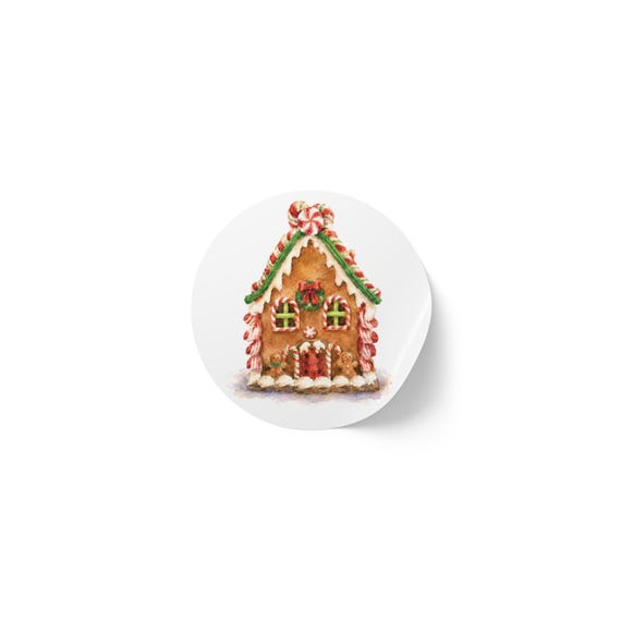 Gingerbread House Sticker, Christmas Gingerbread Sticker, Holiday Sticker by Bill Shew