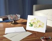 8 cards - Yellow Phalaenopsis Orchid Watercolor Greeting Card, alternate view (Bill Shew)