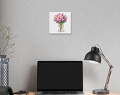 Pink Purple Floral Bouquet Botanical Art Classic Stretched Canvas, in-room view (Bill Shew)