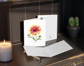 8 cards - Blanket Flower Watercolor Card, Red Yellow Wildflower Floral Note, Blank Inside, alternate view (Bill Shew)
