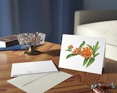 8 cards - Butterfly Weed Watercolor Greeting Card, Orange Milkweed Botanical Illustration, alternate view (Bill Shew)