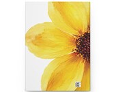 Watercolor Yellow Daisy Hardcover Journal | Botanical Lined Notebook (150 Pages), in-room view (Bill Shew)