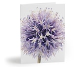 Purple Globe Thistle Watercolor Card by Bill Shew