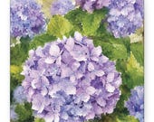 Purple Hydrangea Canvas Print, Botanical Wall Art, Garden Blooms (Digital Art) by Bill Shew