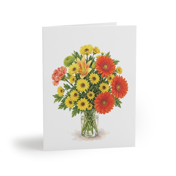 Watercolor Wildflower Bouquet Greeting Card, Botanical Floral Art (Pack of 8, 16, or 24) Watercolor Wildflower Bouquet Greeting Card, Botanical Floral Art (Pack of 8, 16, or 24) by Bill Shew