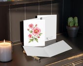 8 cards - Pink Rose of Sharon Botanical Watercolor Greeting Card, alternate view (Bill Shew)