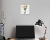 Pink Chrysanthemum Bouquet Botanical Art Classic Stretched Canvas, in-room view (Bill Shew)