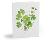 Botanical Watercolor Clover Greeting Card – Nature Inspired Floral Art (8 Cards), Bill Shew note card set