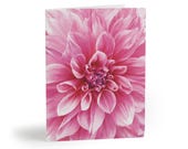 Pink Dahlia Botanical Watercolor Greeting Card, Floral Note Card by Bill Shew