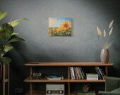 Sunflower Field Canvas Print, Hazy Daylight Botanical Art, Abstract Sunflowers Wall Decor, close-up (Bill Shew)