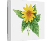 Golden False Sunflower Botanical Art Classic Stretched Canvas | Floral Wall Decor, detail view (Bill Shew)