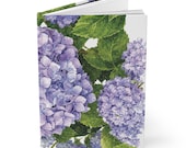 Purple Hydrangea Hardcover Journal | Watercolor Floral Notebook (150 Pages) by Bill Shew