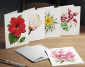 Watercolor Floral Note Cards, Assorted Bouquet Designss (Set of 5), close-up (Bill Shew)