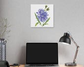 Blue Chicory Botanical Art Classic Stretched Canvas | Wildflower Wall Decor, alternate view (Bill Shew)