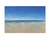 Minimalist Beach Canvas Print, Blue Sky Ocean, Coastal Wall Art (Digital Art), in-room view (Bill Shew)