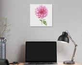 Pink Dahlia Botanical Art Classic Stretched Canvas | Floral Wall Decor, alternate view (Bill Shew)