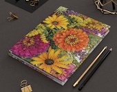 Wildflower Hardcover Journal | Colorful Floral Notebook, Lined Pages (150), framing detail (Bill Shew)