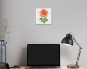 Apricot Orange Rose Botanical Art Classic Stretched Canvas | Floral Wall Decor, in-room view (Bill Shew)