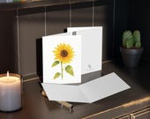 False Sunflower Botanical Watercolor Greeting Card, Yellow Wildflower Art, alternate view (Bill Shew)
