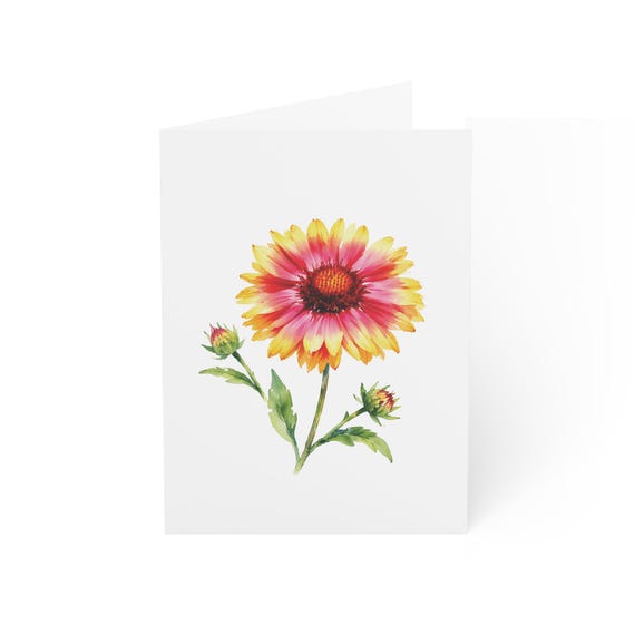 Blanket Flower Botanical Card, Digital Art Print, Nature Card, Blank Inside, Bill Shew wall art print