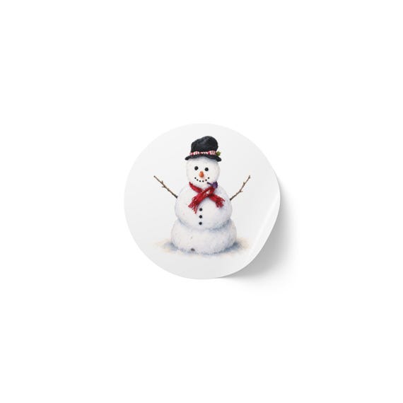 Snowman Sticker, Christmas Snowman Sticker, Winter Sticker, Cute Snowman Decor by Bill Shew