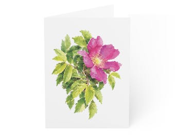 Cape Rose Greeting Card, Digital Art Print, Botanical Card, Blank Inside for Any Occasion