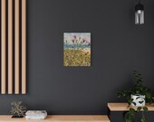 Coastal Thistle Canvas Print, Beach Wildflower Botanical Art, in-room view (Bill Shew)