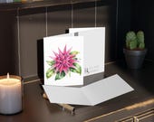 Watercolor Pink Bromeliad Greeting Card, Botanical Floral Note Card (Pack of 8, 16, or 24), alternate view (Bill Shew)