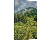 Meadow Trail Canvas Print, Wildflower Hike, Mountain Landscape Wall Art, detail view (Bill Shew)